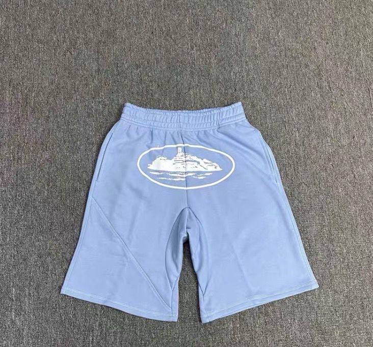 corteiz island set with shorts blue