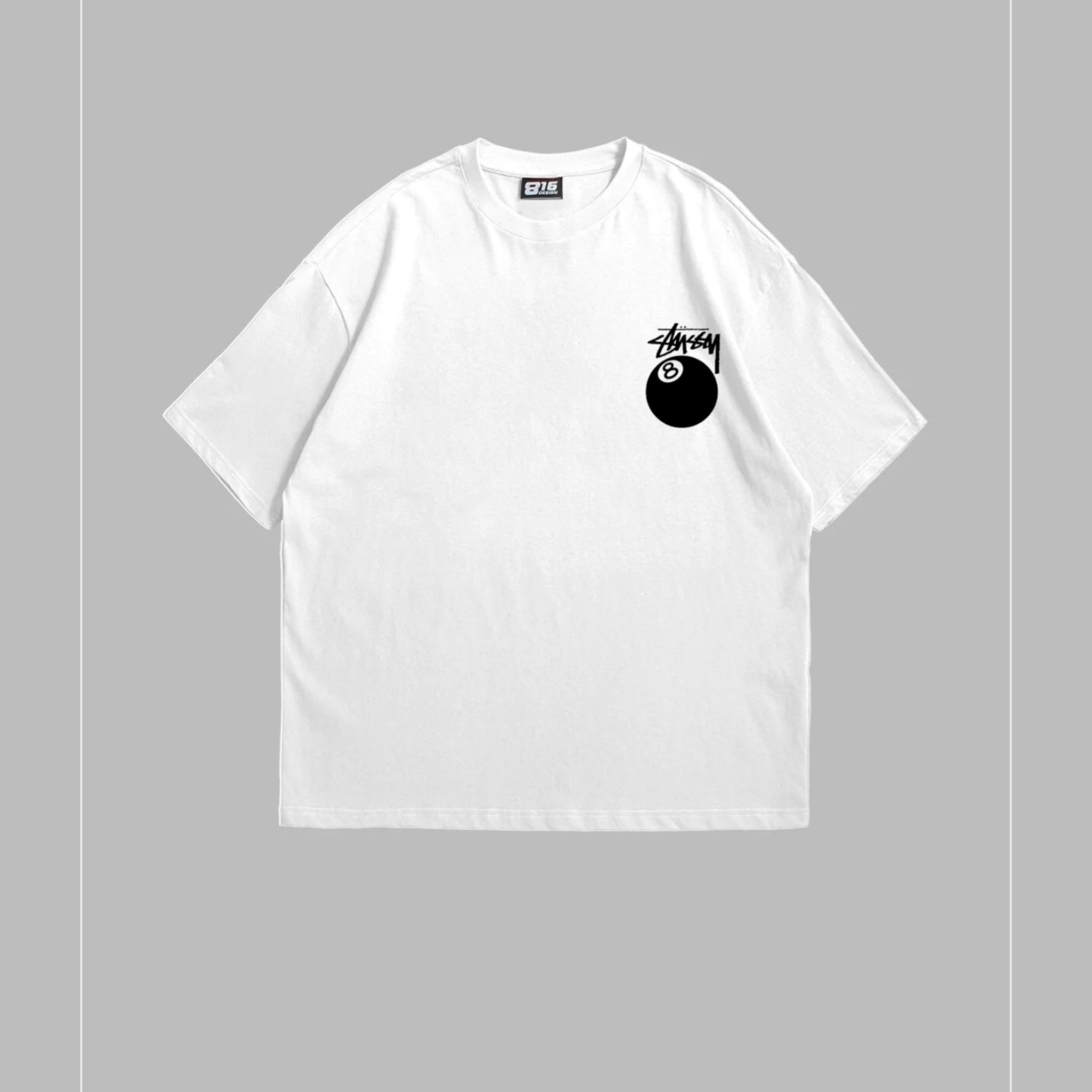 Stussy 8 ball white