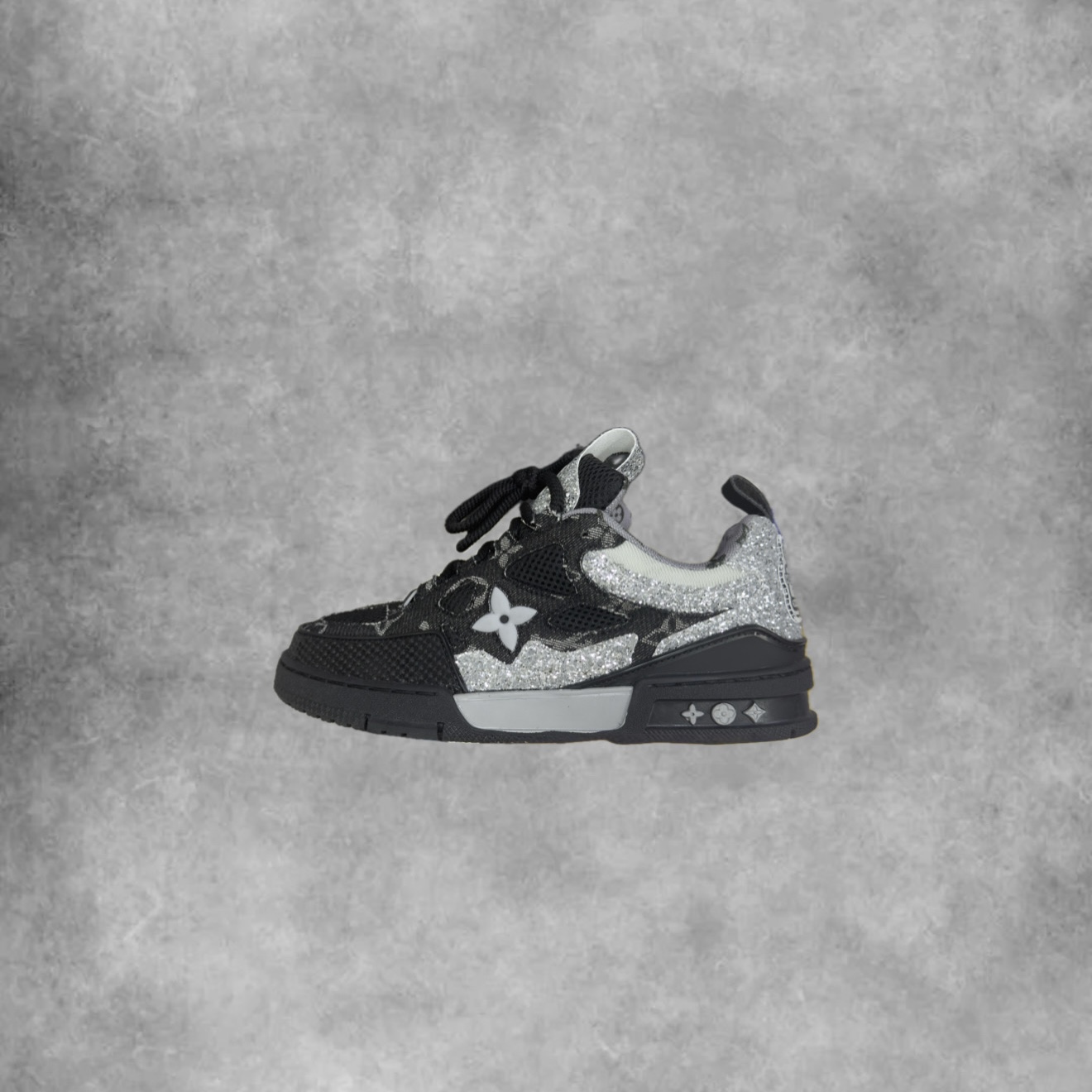 LV skates Black Swarovski Monogram