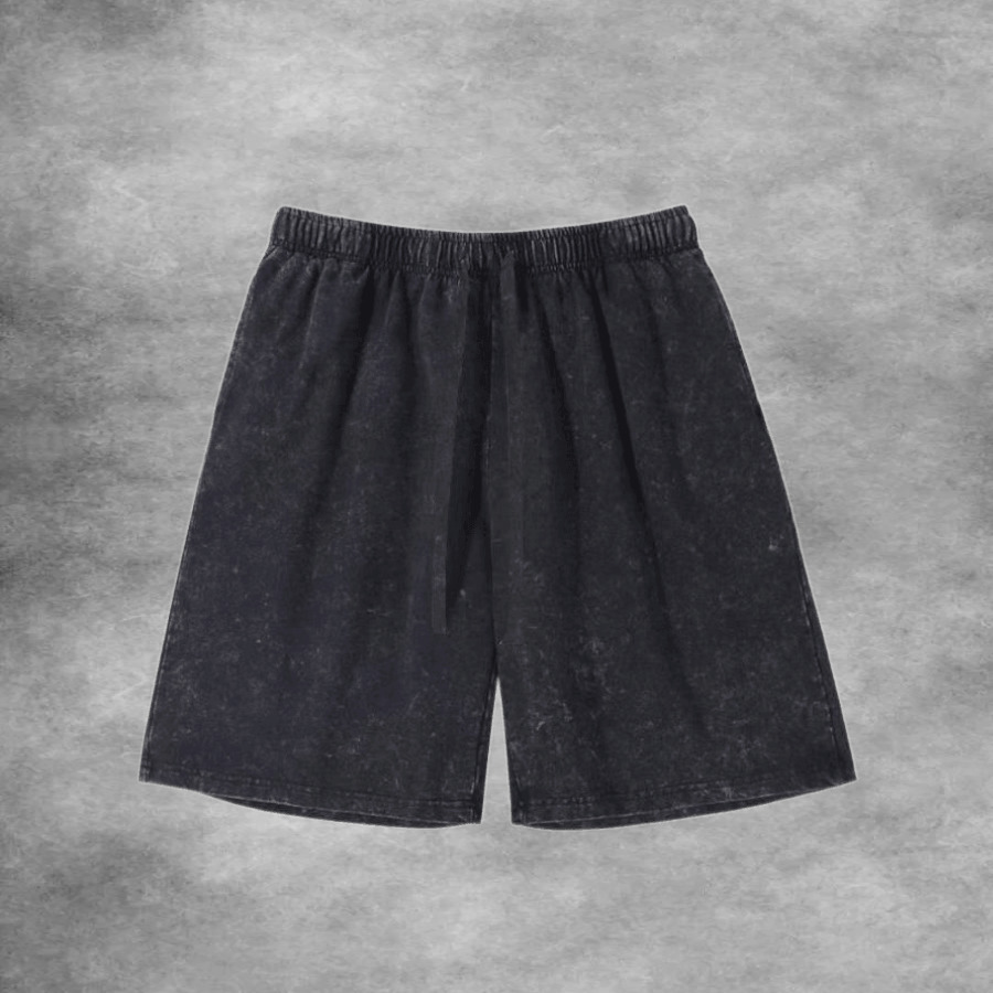 Acid Wash Shorts Black