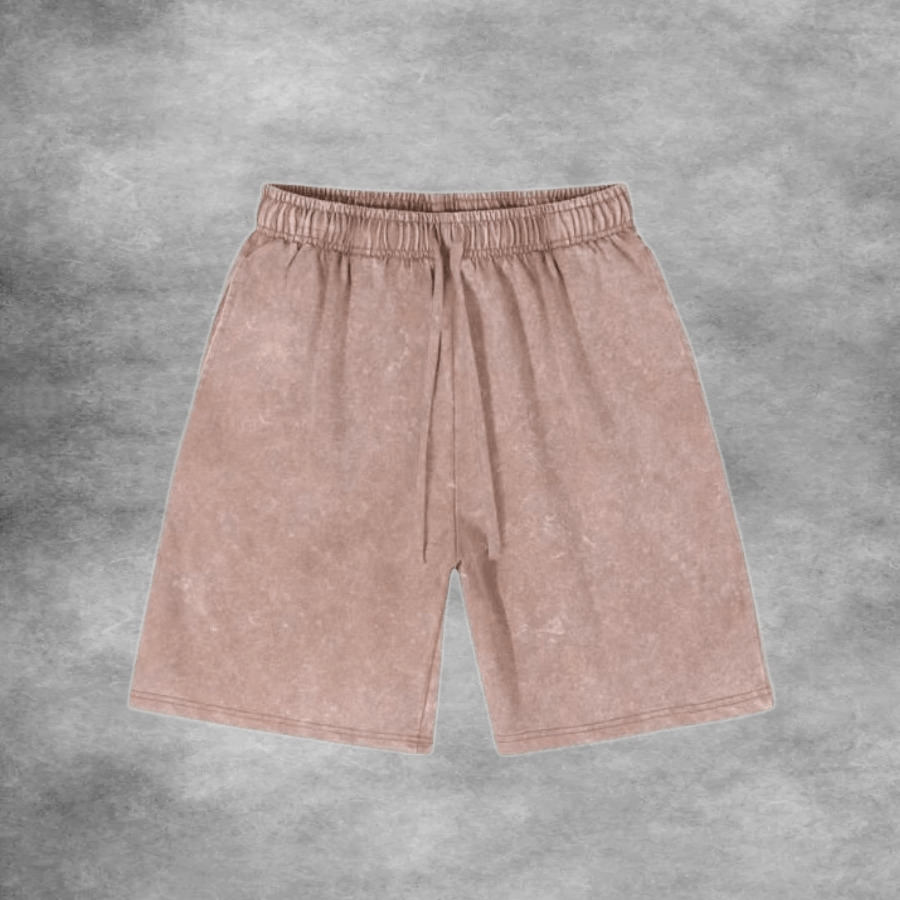 Acid Wash Shorts Brown