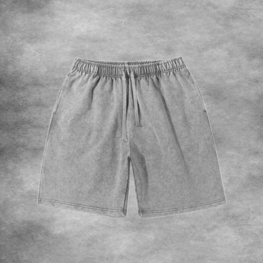 Acid Wash Shorts Grey