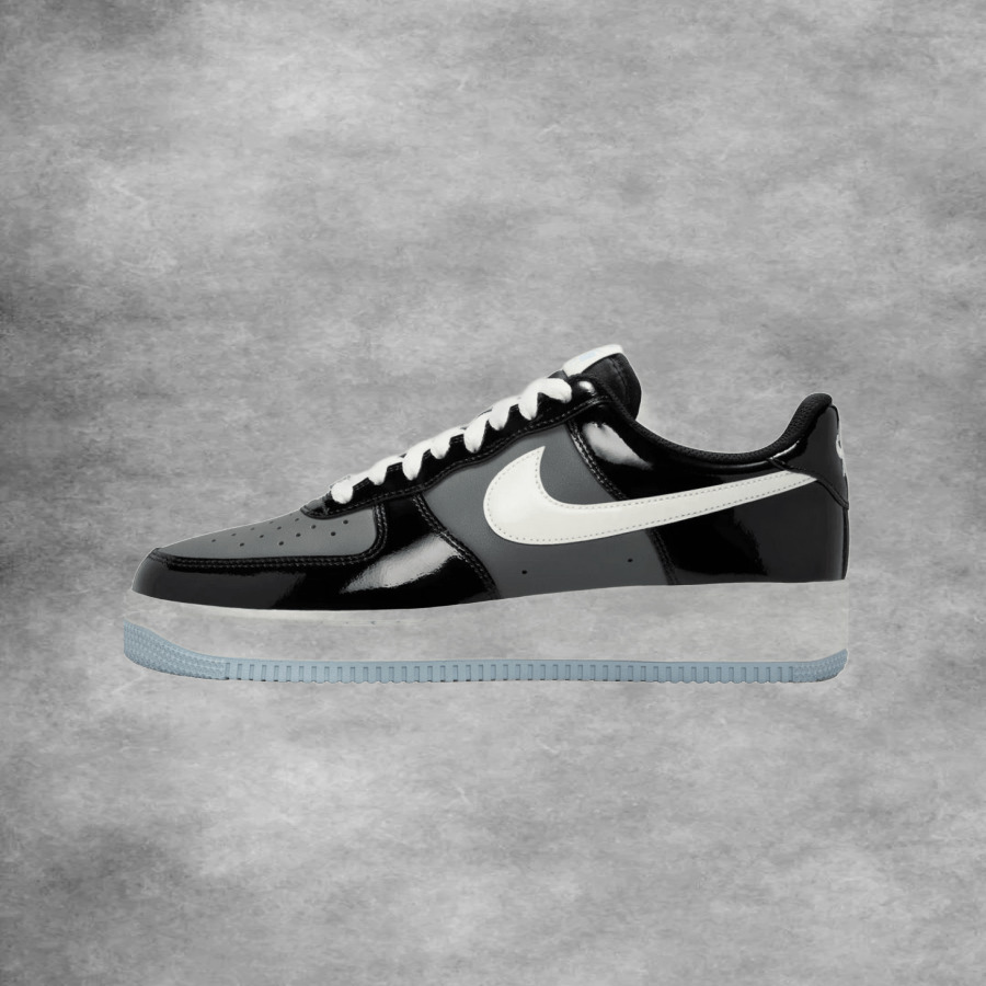 Nike Air Force 1 Low Patent Black Silver
