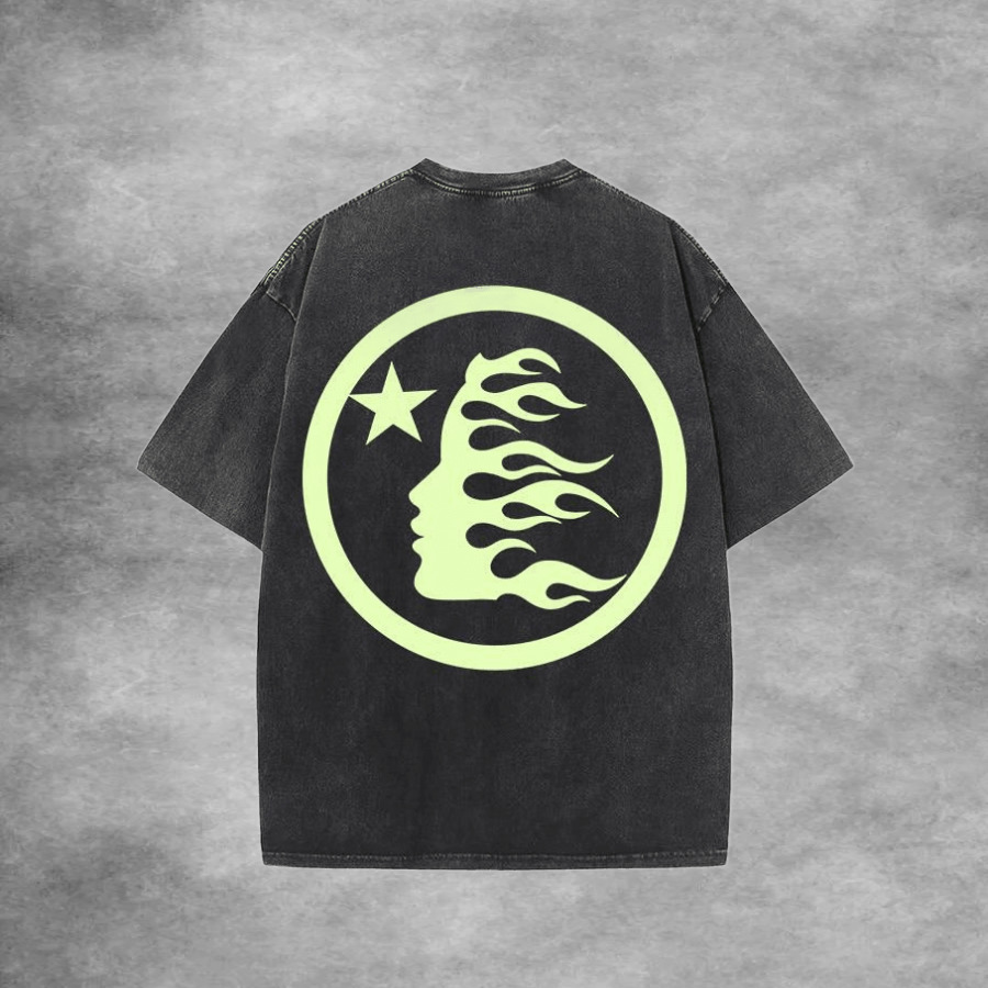 Hellstar Circle Logo Washed Black Green