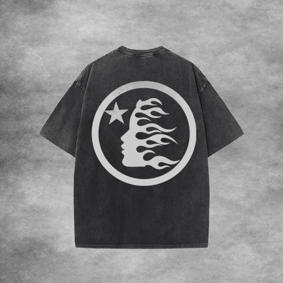 Hellstar Circle Logo Washed Black Grey