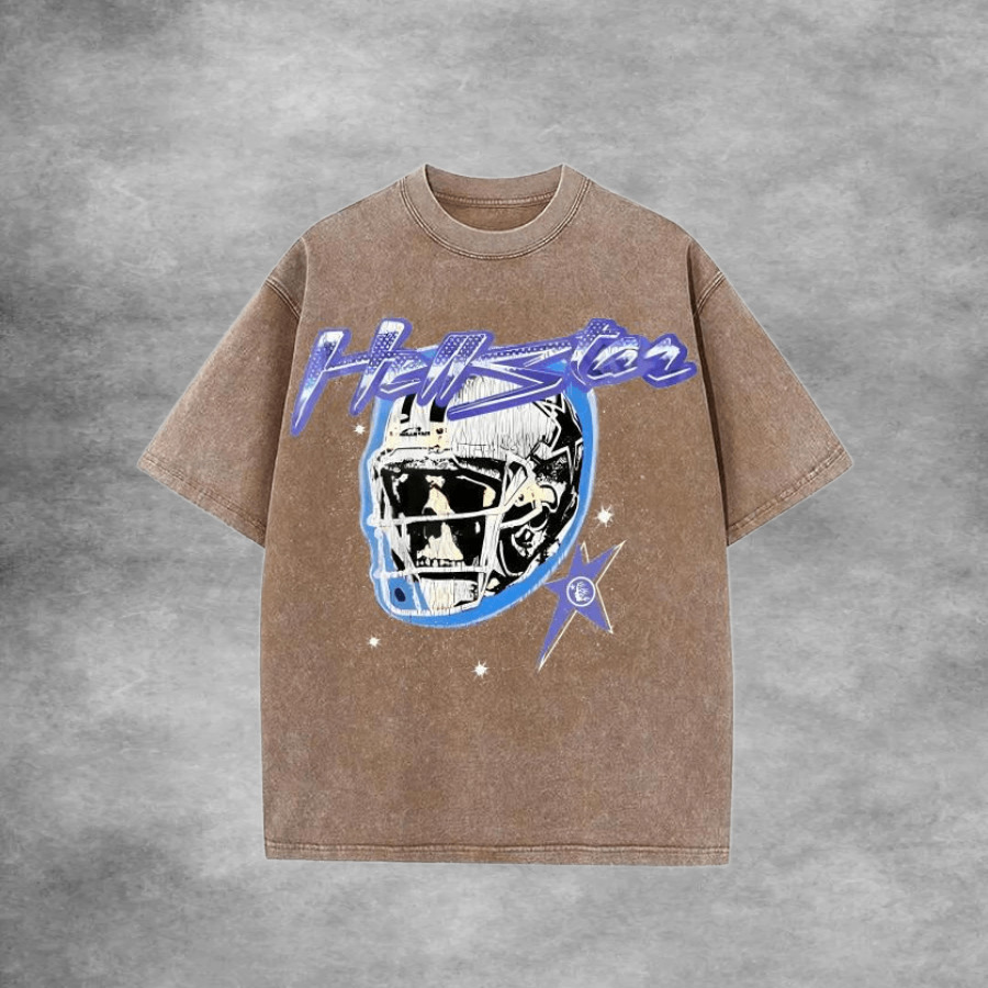 Hellstar Football Skull Brown Blue