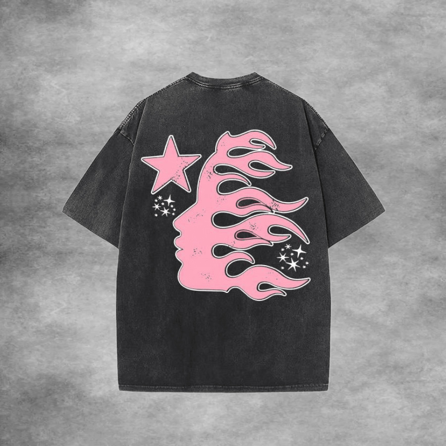Hellstar Pink Flame Washed Black