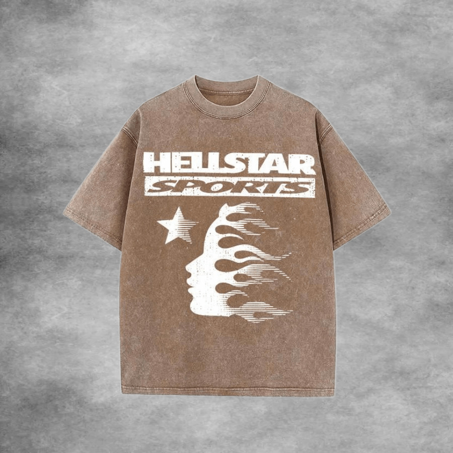 Hellstar Sports Tee Brown White